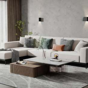 现代沙发茶几组合3D模型下载